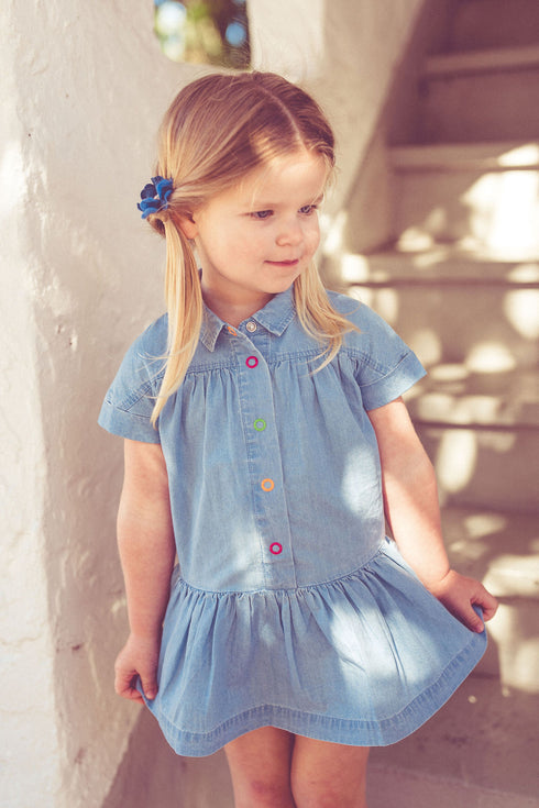 Kix Neon Snaps Denim Dress